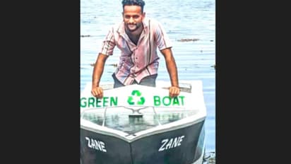 ഉപയോഗിച്ചത് മിഠായി കവറുകളും മരുന്നുസ്ട്രിപ്പുകളും,പ്ലാസ്റ്റിക്ക് മാലിന്യത്തിൽനിന്ന് സ്പീഡ് ബോട്ടുമായി യുവാവ്