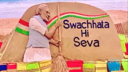 స్వచ్ఛాతా హి సేవా 2023: సుదర్శన్ పట్నాయక్ కళాకృతి