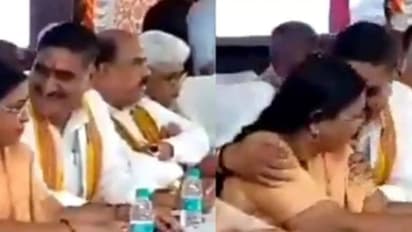 బీజేపీ ఎంపీ వికృత చేష్టలు.. మహిళా ఎమ్మెల్యేపై చేతులు వేస్తూ..