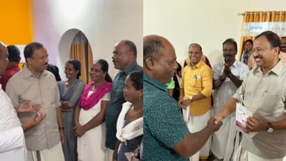 ദുരിതത്തിൽ രക്ഷപ്പെട്ടവരുടെ നന്ദിയായി സമ്മാനം, സ്വീകരിച്ച് വി മുരളീധരൻ, പിന്നാലെ മറ്റൊരു തൊഴിലാളിക്ക് നൽകി