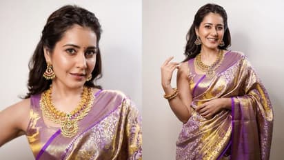 కళ్ళతో కవ్విస్తూ నవ్వులతో చంపేస్తున్న రాశి ఖన్నా... స్టార్ లేడీ ట్రెడిషనల్ లుక్ కేక!