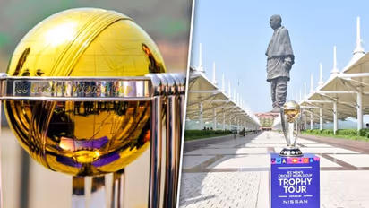 ODI World Cup 2023 trophy makes pit stop at Statue of Unity ahead of opening clash in Ahmedabad; see pics