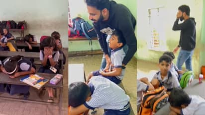 അധ്യാപകന്‍ പോവുന്നതറിഞ്ഞ് തേങ്ങിക്കരഞ്ഞ് കുരുന്നുകള്‍, കണ്ണ് നിറഞ്ഞ് അധ്യാപകന്‍, സ്നേഹ ദൃശ്യം