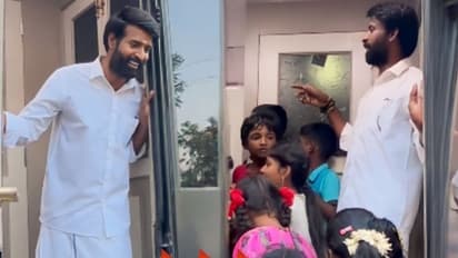 ஷூட்டிங் ஸ்பாட்டில் ரவுண்டு கட்டிய குட்டீஸுக்கு இன்ப அதிர்ச்சி கொடுத்த நடிகர் சூரி - வைரலாகும் வீடியோ