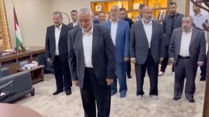 WATCH: Hamas' Ismail Haniyeh, other members offering prayers after executing attack on Israel sparks outrage