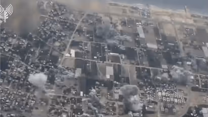 Israel-Palestine war: Dramatic IDF drone videos claim attack on 130 Hamas hideouts in Gaza - WATCH
