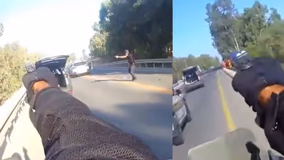 നുഴഞ്ഞുകയറി, കാറിൽ കുതിച്ചെത്തി ഹമാസ് സംഘം, ബൈക്കിൽ പിന്തുടർന്ന് വെടിവെച്ച് കൊന്ന് ഇസ്രയേൽ പൊലീസ്- വീഡിയോ 