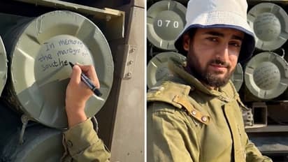 Israeli soldier pays tribute to Southern Israel's martyrs with heartfelt message on bombs | WATCH
