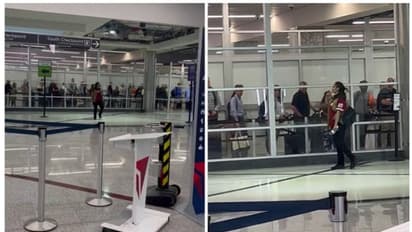 വിമാനത്താവളത്തില് സെക്യൂരിറ്റി ചെക്കിന് മുന്നില് കത്തിയുമായി സ്ത്രീയുടെ പരാക്രമം; മൂന്ന് പേരെ കുത്തി