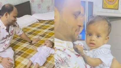 താടി വടിച്ച് ആത്മജക്ക് മുന്നിലെത്തി വിജയ്, കൈ തട്ടി മാറ്റി കുഞ്ഞ് ആത്മജ