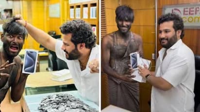 ഒരുചാക്ക് നാണയങ്ങളുമായി ഐഫോൺ 15 സ്വന്തമാക്കാനെത്തിയ യാചകൻ; തരംഗമായി വീഡിയോ