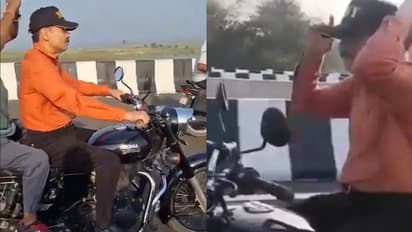 ಹೆಲ್ಮೆಟ್ ಇಲ್ಲದೆ ಬುಲೆಟ್ ಬೈಕ್ನಲ್ಲಿ ಕಾಂಗ್ರೆಸ್ ಲೋಕಸಭಾ ಲೀಡರ್ ಸ್ಟಂಟ್, ನೆಟ್ಟಿಗರ ಕ್ಲಾಸ್!