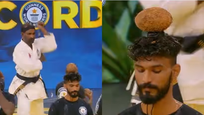 WATCH: Karnataka man smashes 68 coconuts on heads in 1 minute with nanchaku to set World Record