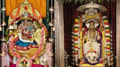 ನವರಾತ್ರಿ ಸಂಭ್ರಮ: ಶಾರದೆಗೆ ಬ್ರಾಹ್ಮಿ ಅಲಂಕಾರ, ಅನ್ನಪೂಣೇಶ್ವರಿಗೆ ಗಜಾರೂಢಾ ಬ್ರಹ್ಮಚಾರಿಣೀ ರೂಪ