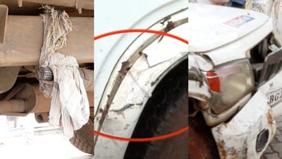 കയര് കൊണ്ട് താങ്ങിനിർത്തിയ മഡ്ഗാർഡ്, ഓടിപ്പഴകി തുരുമ്പെടുത്ത വണ്ടിയോടിച്ച് പണി കിട്ടി കേരള പൊലീസ്