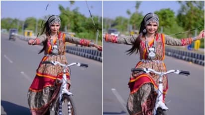 സൈക്കിളോടിച്ചുകൊണ്ട് 'സ്കിപ്പിംഗ്'; യുവതിയുടെ വീഡിയോ വൈറല്‍...