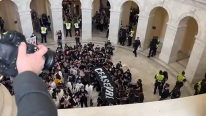 Israel-Palestine war: Protesters take over US Capitol, demand ceasefire in Gaza; 300 arrested (WATCH)