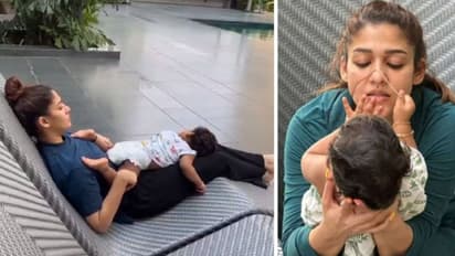 பொறுப்புள்ள அம்மாவாக... மகனை மடியில் படுக்க வைத்து தாலாட்டும் நயன்தாரா - வைரலாகும் கியூட் வீடியோ