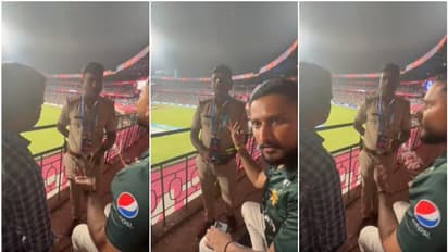 'പാകിസ്ഥാന് സിന്ദാബാദ്' ഇവിടെ വേണ്ട! 'ഭാരത് മാതാ കീ ജയ്' എന്ന് വിളിക്കൂ! പാക് ആരാധകനെ വിലക്കി പൊലീസ് -വീഡിയോ