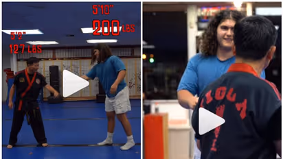 കരാട്ടെ മാസ്റ്ററെ പോരാട്ടത്തിന് വെല്ലുവിളിച്ച് ബോഡി ബിൽഡർ, വെറും ഒറ്റ സെക്കന്റ്! പിന്നീട് സംഭവിച്ചത് -വീഡിയോ