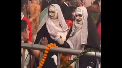 Viral video: Dancers dressed as 'The Nun' join traditional Garba dance; sparks mixed reactions (WATCH)