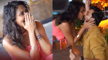 விவாகரத்துக்கு பின் மீண்டும் மலர்ந்த காதல்... புரபோஸல் பண்ணிய காதலனுக்கு லிப்கிஸ் அடித்து ஓகே சொன்ன அமலா பால்