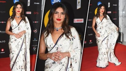(Photos) Priyanka Chopra looks stunning in white floral saree at MAMI Film Festival