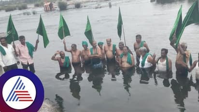 ತಮಿಳುನಾಡಿಗೆ ಮತ್ತೆ ನಿತ್ಯ 2600 ಕ್ಯು ನೀರು ಬಿಡಲು ಆದೇಶ; ಕಾವೇರಿ ನದಿಗೆ ಇಳಿದು ರೈತ ಮುಖಂಡರು ಪ್ರತಿಭಟನೆ