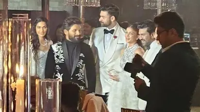 Varun Tej, Lavanya Tripathi Wedding: Allu Arjun, Ram Charan looks dapper at cocktail party
