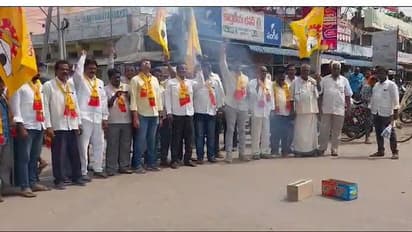 చంద్రబాబుకు బెయిల్... టపాసులు కాలుస్తూ, మిఠాయిలు పంచుకుని టిడిపి సంబరాలు