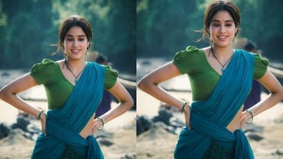 లంగా ఓణీలో జాన్వీ కపూర్ సొగసుల జాతర, దేవర షూటింగ్ లో బాలీవుడ్ బ్యూటీ.