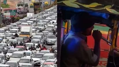 ಟ್ರಾಫಿಕ್‌ನಲ್ಲಿ ಸಿಲುಕಿದವರಿಗೆ ಸಂಗೀತಾ ರಸದೌತಣ ನೀಡಿದ ಆಟೋ ಚಾಲಕ: ವೈರಲ್ ವೀಡಿಯೋ