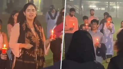 Israel-Palestine war: Candle march in support of Hamas adds to debate over Haryana university lecture (WATCH)