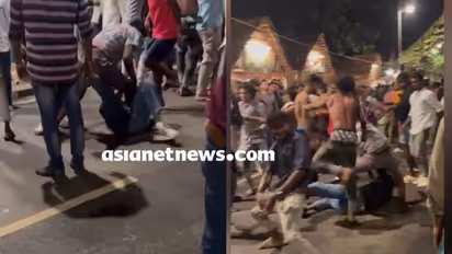 മാനവീയം വീഥിയിൽ കൂട്ടയടി: യുവാവിനെ നിലത്തിട്ട് ചവിട്ടി; സംഘർഷത്തിനിടെ ചുറ്റിലും നൃത്തം ചെയ്ത് യുവാക്കൾ