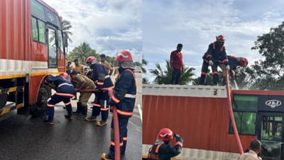 മീനുമായി കുളച്ചലിൽ നിന്ന് മംഗലാപുരത്തേക്ക്, ലോറിയിൽ തീയും പുകയും, ഡ്രൈവർ ഉടൻ പുറത്തിറങ്ങി, അത്യാഹിതം ഒഴിവായി
