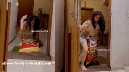 ജിമ്മിൽ പോകുന്നതിന് പ്രയോജനമുണ്ടോ നോക്കട്ടെ, ഗോതമ്പ് ചാക്കെടുക്കാൻ മകളെ വെല്ലുവിളിച്ച് അമ്മ, വീഡിയോ വൈറൽ