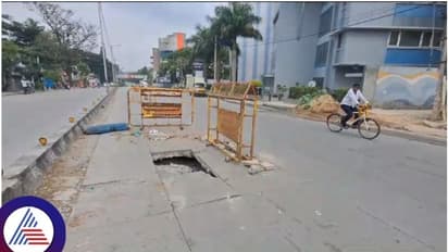 Spotlight on civic apathy in Bengaluru, white-topped road caves in at a busy stretch in the I-T capital