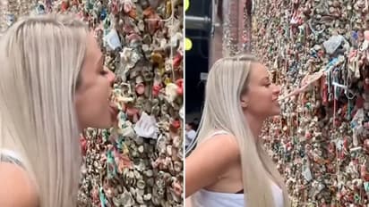 Viral Video: Influencer licks and chews gum from Seattle's famous Gum Wall; internet grossed out (WATCH)