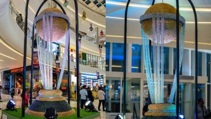 Cricket World Cup replica made of record 16,185 hexagonal nuts installed at Lulu Mall Trivandrum!