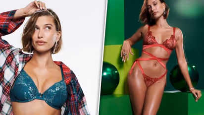 Hailey Bieber radiates elegance in Victoria's Secret holiday lingerie campaign [PICTURES]