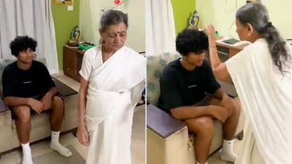 NZ star Rachin Ravindra visits grandparents in Bengaluru; grandma prays to ward off evil (WATCH)