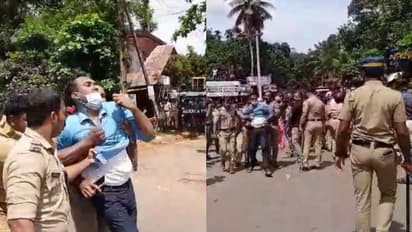 നൂറനാടില് മണ്ണെടുപ്പിനെതിരെ പ്രതിഷേധം; റോഡ് ഉപരോധിച്ചവര്ക്കുനേരെ പൊലീസ് നടപടി, ബലംപ്രയോഗിച്ച് നീക്കുന്നു