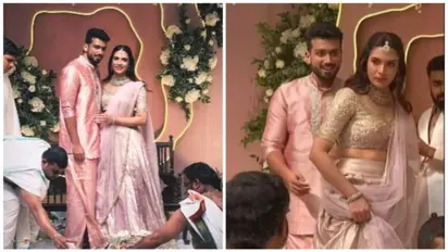 Malayalam actor Kalidas Jayaram gets engaged to Tarini, viral video captures heartwarming moment