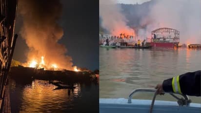 Devastating fire engulfs houseboats on Dal Lake in Srinagar; dramatic videos go viral (WATCH)