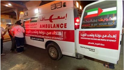 ഗാസയിലേക്ക് അഞ്ച് ആംബുലൻസുകള്‍ എത്തിച്ച് കുവൈത്ത് റെഡ് ക്രസന്‍റ് സൊസൈറ്റി
