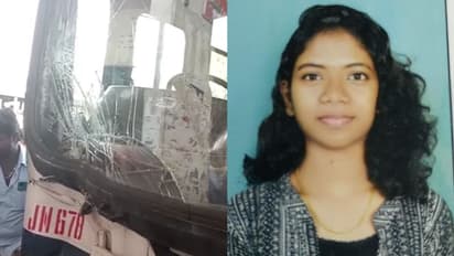 ഒരരികിൽ മാറിനിന്ന് ഫോൺ ചെയ്യുകയായിരുന്നു അഭന്യ; പെട്ടെന്ന് മുന്നോട്ടുപാഞ്ഞ ബസിനും തൂണിനും ഇടയൽപെട്ടു, ദുരന്തം