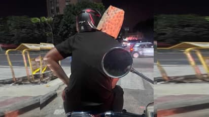 ಬೆಂಗಳೂರಿನಲ್ಲಿ ಪೇಪರ್ ಬ್ಯಾಗನ್ನೇ ಹೆಲ್ಮೆಟ್ ಆಗಿ ಬಳಸಿದ ಸವಾರ, ಶೇ.100 ರಷ್ಟು ಮರುಬಳಕೆ ಎಂದ ಜನ!