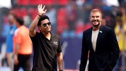 Iconic! Netizens go berserk as legends Sachin Tendulkar, David Beckham pictured together at Wankhede Stadium
