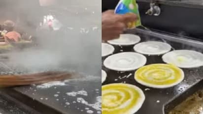 ದೋಸೆ ಹಂಚು ಕ್ಲೀನ್ ಮಾಡಲು ಪೊರಕೆ ಬಳಸಿದ ಹೈಟೆಕ್ ಕೆಫೆ, 'ಹೈಜೀನ್ ಇಲ್ವೇ ಇಲ್ಲ..' ಎಂದ ನೆಟ್ಟಿಗರು!