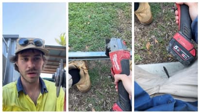 കണ്ണുതള്ളുന്ന കാഴ്ച; ഉപയോഗിച്ച് കൊണ്ടിരിക്കെ കട്ടറിന്റെ ബ്ലേഡ് പൊട്ടി തെറിച്ചത് 'മര്മ്മ സ്ഥാനത്ത്' !